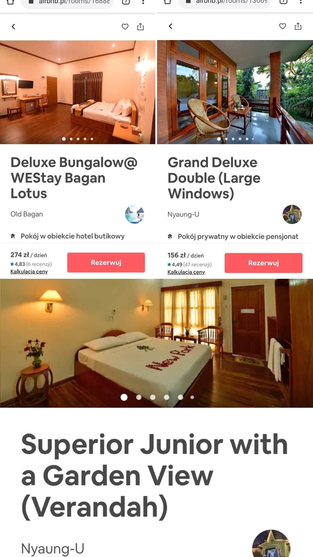 Bagan, Birma noclegi